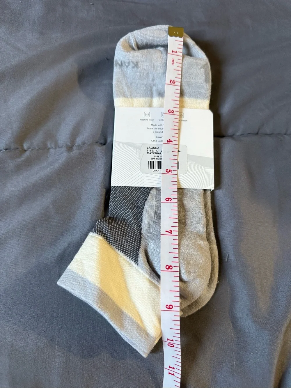Men's No-Show Socks - Gray & Cream